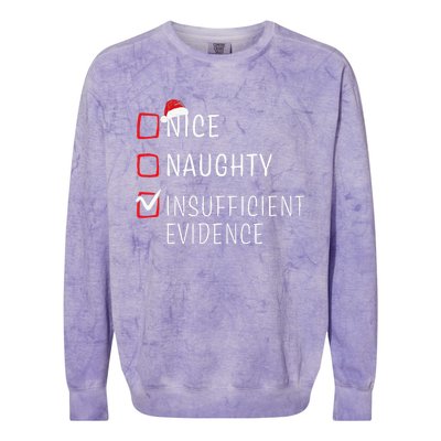 Funny Naughty Nice Christmas Family Pajama Colorblast Crewneck Sweatshirt