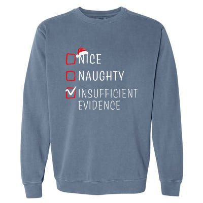 Funny Naughty Nice Christmas Family Pajama Garment-Dyed Sweatshirt