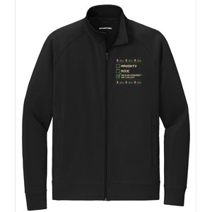 Funny Naughty Nice On A Government Watch List Christmas Xmas Stretch Full-Zip Cadet Jacket