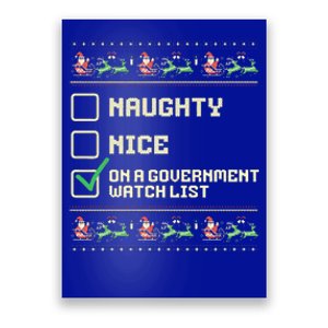 Funny Naughty Nice On A Government Watch List Christmas Xmas Poster