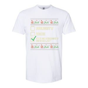 Funny Naughty Nice On A Government Watch List Christmas Xmas Softstyle CVC T-Shirt