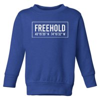 Freehold Nj New Jersey Funny City Coordinates Home Gift Cute Gift Toddler Sweatshirt