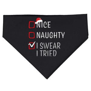 Funny Naughty Nice Christmas Family Pajama USA-Made Doggie Bandana