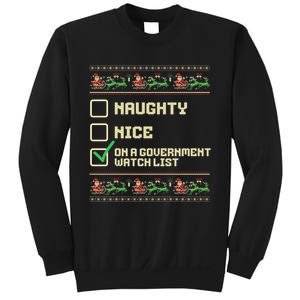 Funny Naughty Nice On A Government Watch List Christmas Xmas Sweatshirt