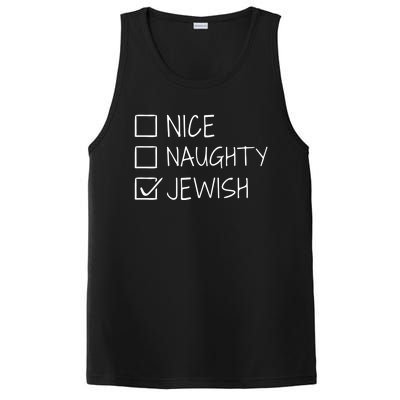 Funny Nice Naughty Jewish For Hanukkah Hebrew Christmas Gift PosiCharge Competitor Tank