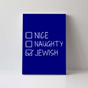 Funny Nice Naughty Jewish For Hanukkah Hebrew Christmas Gift Canvas