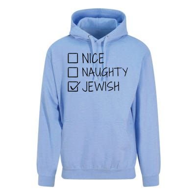 Funny Nice Naughty Jewish For Hanukkah Hebrew Christmas Gift Unisex Surf Hoodie