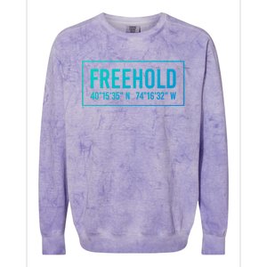 Freehold Nj New Jersey Funny City Coordinates Home Gift Cute Gift Colorblast Crewneck Sweatshirt