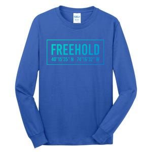 Freehold Nj New Jersey Funny City Coordinates Home Gift Cute Gift Tall Long Sleeve T-Shirt