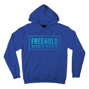 Freehold Nj New Jersey Funny City Coordinates Home Gift Cute Gift Tall Hoodie