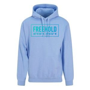 Freehold Nj New Jersey Funny City Coordinates Home Gift Cute Gift Unisex Surf Hoodie