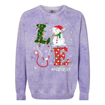 Funny Nurse Nursing Christmas Santa Reindeer Love Nurse Life Gift Colorblast Crewneck Sweatshirt