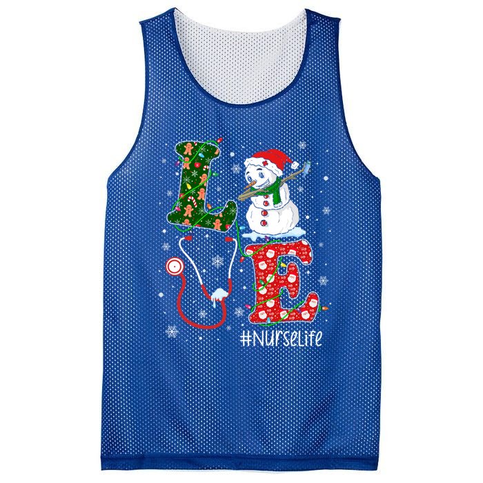 Funny Nurse Nursing Christmas Santa Reindeer Love Nurse Life Gift Mesh Reversible Basketball Jersey Tank