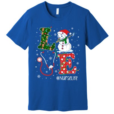 Funny Nurse Nursing Christmas Santa Reindeer Love Nurse Life Gift Premium T-Shirt