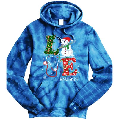 Funny Nurse Nursing Christmas Santa Reindeer Love Nurse Life Gift Tie Dye Hoodie