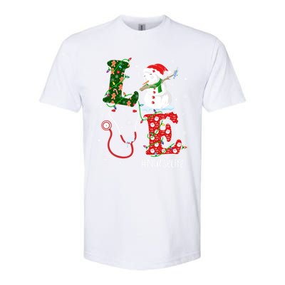 Funny Nurse Nursing Christmas Santa Reindeer Love Nurse Life Gift Softstyle® CVC T-Shirt