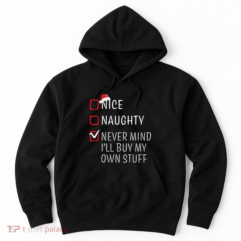 Funny Naughty Nice Christmas Family Pajama Hoodie