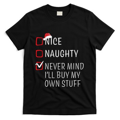Funny Naughty Nice Christmas Family Pajama T-Shirt