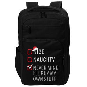 Funny Naughty Nice Christmas Family Pajama Impact Tech Backpack