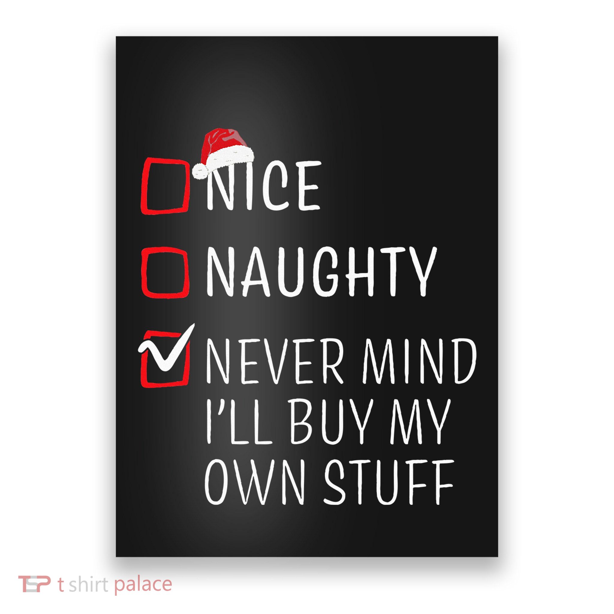 Funny Naughty Nice Christmas Family Pajama Poster