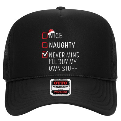 Funny Naughty Nice Christmas Family Pajama Trucker Hat
