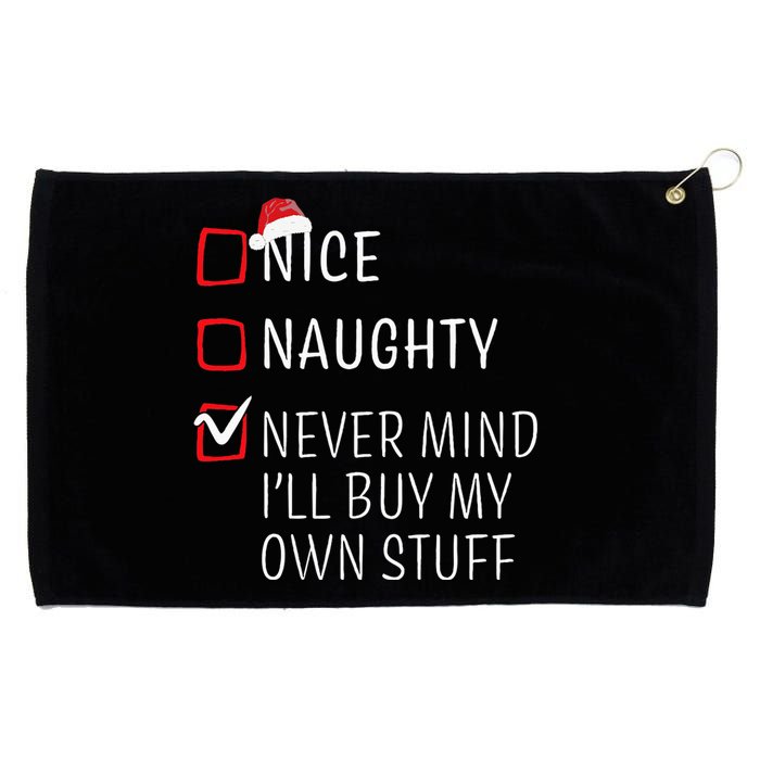 Funny Naughty Nice Christmas Family Pajama Grommeted Golf Towel