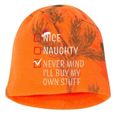 Funny Naughty Nice Christmas Family Pajama Kati - Camo Knit Beanie