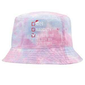 Funny Naughty Nice Christmas Family Pajama Tie-Dyed Bucket Hat