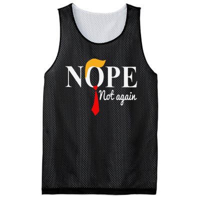 Funny Nope Not Again Funny Trump Mesh Reversible Basketball Jersey Tank