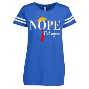 Funny Nope Not Again Funny Trump Enza Ladies Jersey Football T-Shirt