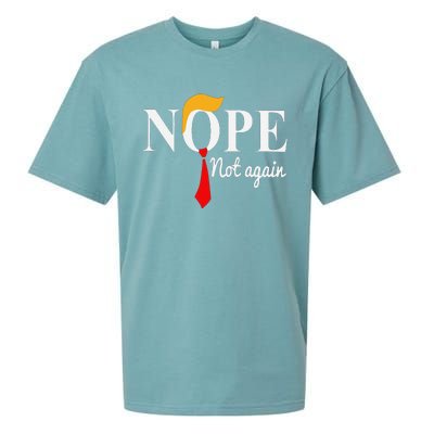 Funny Nope Not Again Funny Trump Sueded Cloud Jersey T-Shirt