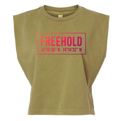 Freehold Nj New Jersey Funny City Coordinates Home Gift Cute Gift Garment-Dyed Women's Muscle Tee