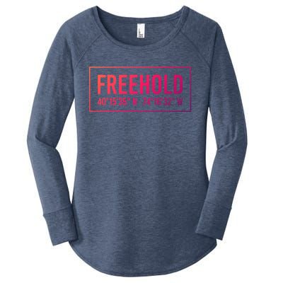 Freehold Nj New Jersey Funny City Coordinates Home Gift Cute Gift Women's Perfect Tri Tunic Long Sleeve Shirt