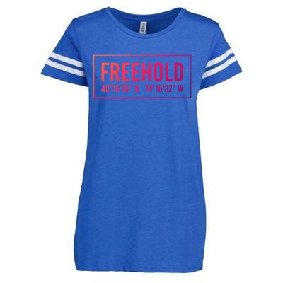 Freehold Nj New Jersey Funny City Coordinates Home Gift Cute Gift Enza Ladies Jersey Football T-Shirt