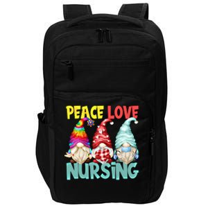 Funny New Nurse And Hippie Gnome Peace Love Nursing Great Gift Impact Tech Backpack