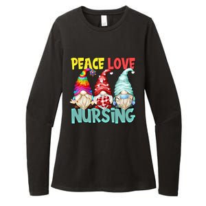 Funny New Nurse And Hippie Gnome Peace Love Nursing Great Gift Womens CVC Long Sleeve Shirt