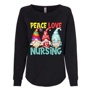 Funny New Nurse And Hippie Gnome Peace Love Nursing Great Gift Womens California Wash Sweatshirt