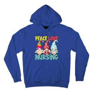 Funny New Nurse And Hippie Gnome Peace Love Nursing Great Gift Hoodie