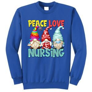 Funny New Nurse And Hippie Gnome Peace Love Nursing Great Gift Sweatshirt