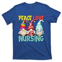 Funny New Nurse And Hippie Gnome Peace Love Nursing Great Gift T-Shirt