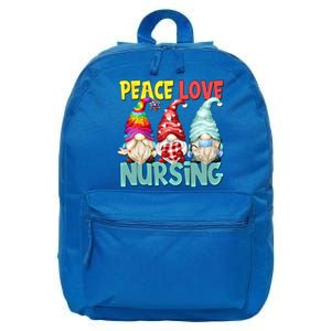 Funny New Nurse And Hippie Gnome Peace Love Nursing Great Gift 16 in Basic Backpack