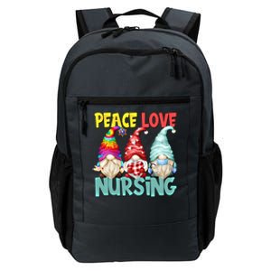 Funny New Nurse And Hippie Gnome Peace Love Nursing Great Gift Daily Commute Backpack