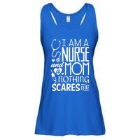 Funny Nursing Nurse And A Mom Nothing Scares Me Gift Ladies Essential Flowy Tank