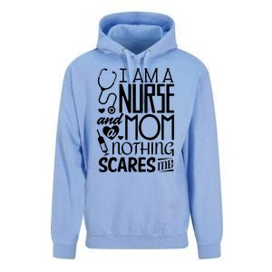 Funny Nursing Nurse And A Mom Nothing Scares Me Gift Unisex Surf Hoodie