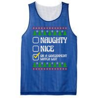 Funny Naughty Nice On A Governt Watch List Christmas Xmas Cool Gift Mesh Reversible Basketball Jersey Tank