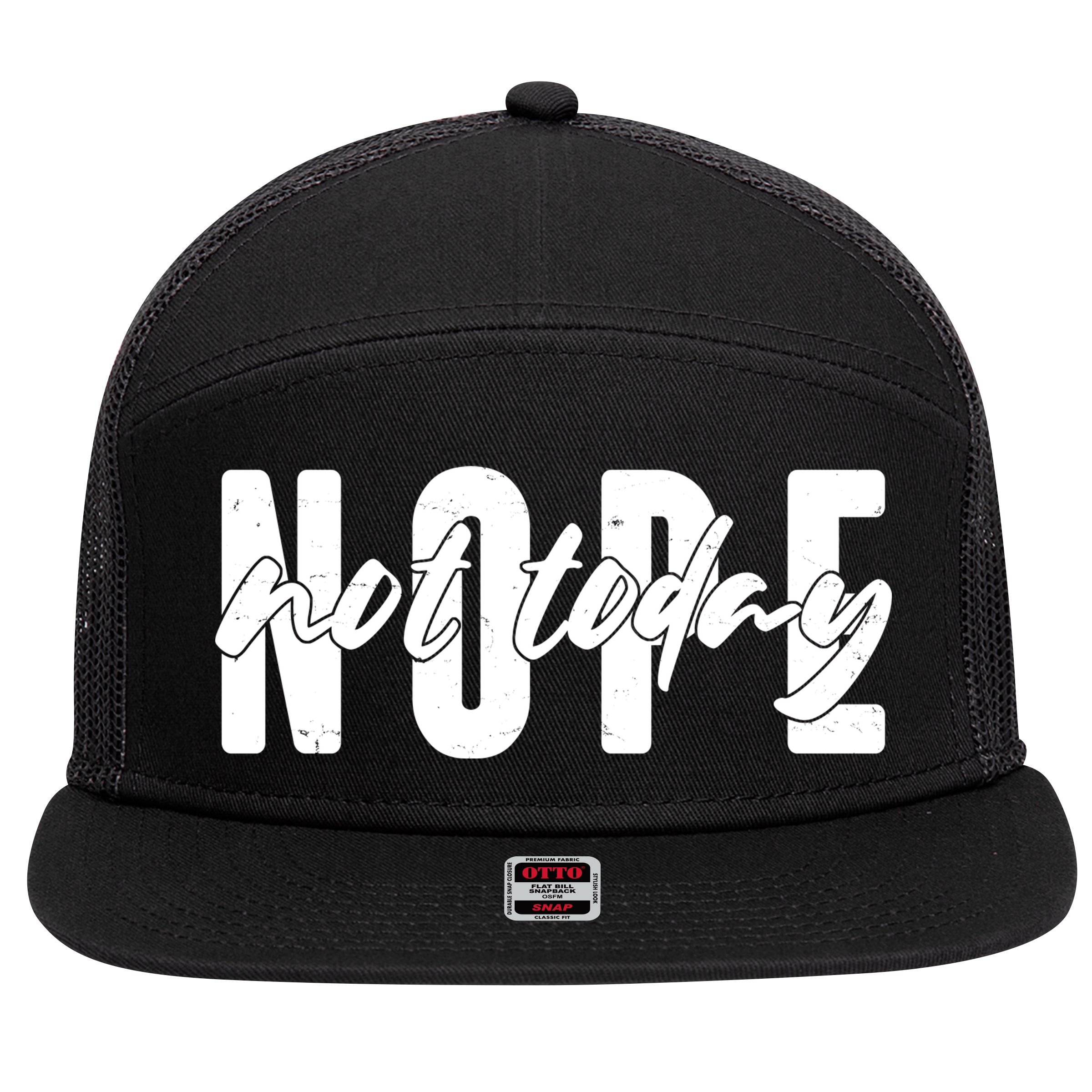 Funny NOPE Not Today 7 Panel Mesh Trucker Snapback Hat