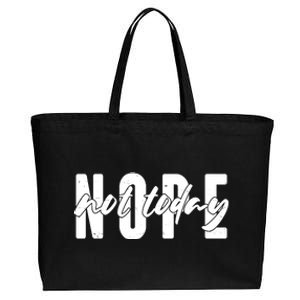 Funny NOPE Not Today Cotton Canvas Jumbo Tote