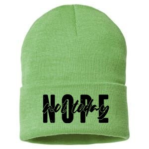 Funny NOPE Not Today Sustainable Knit Beanie