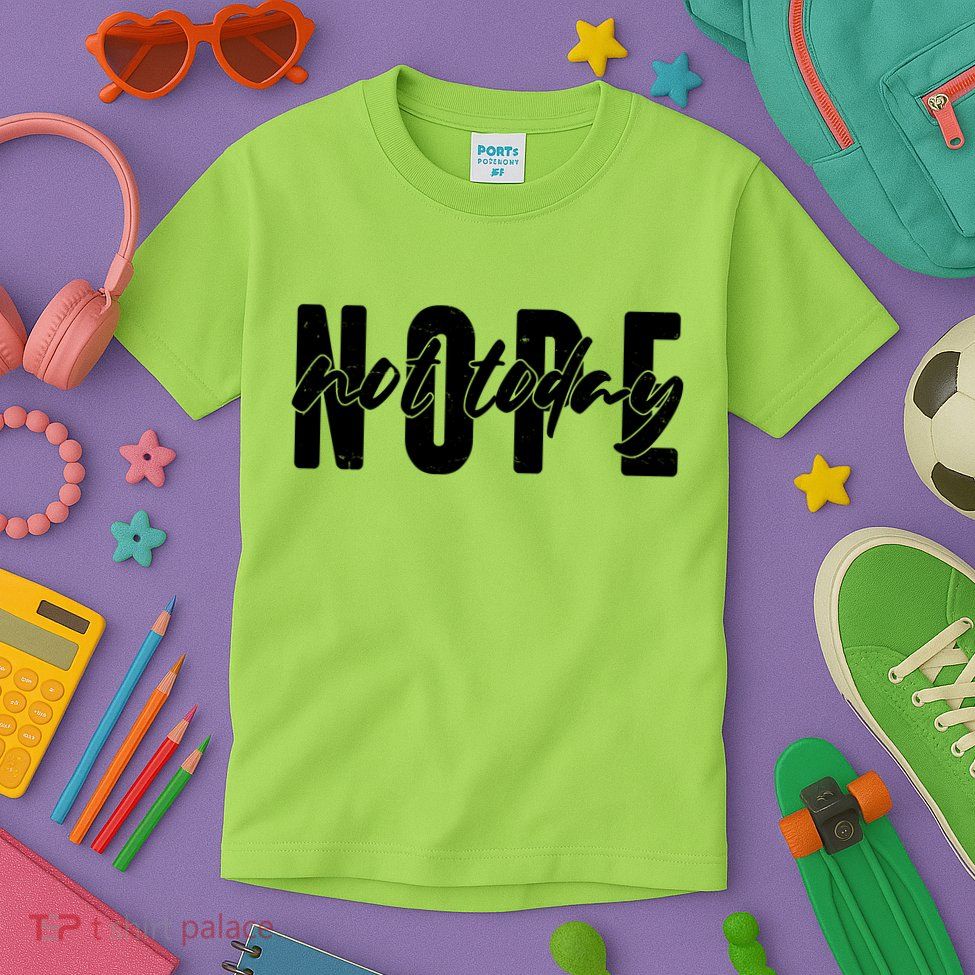 Funny NOPE Not Today Kids T-Shirt