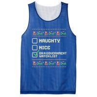 Funny Naughty Nice On A Governt Watch List Christmas Xmas Cute Gift Mesh Reversible Basketball Jersey Tank